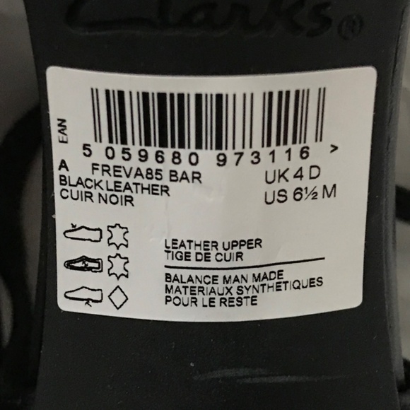 Clarks Freva85 T-Bar Black Pump Heels Leather Upper Size 6.5 Medium Width - Picture 15 of 16